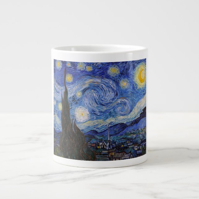 A Starry Night: Saint Remy av Vincent Van Gogh Jumbo Mugg (Framsidan)