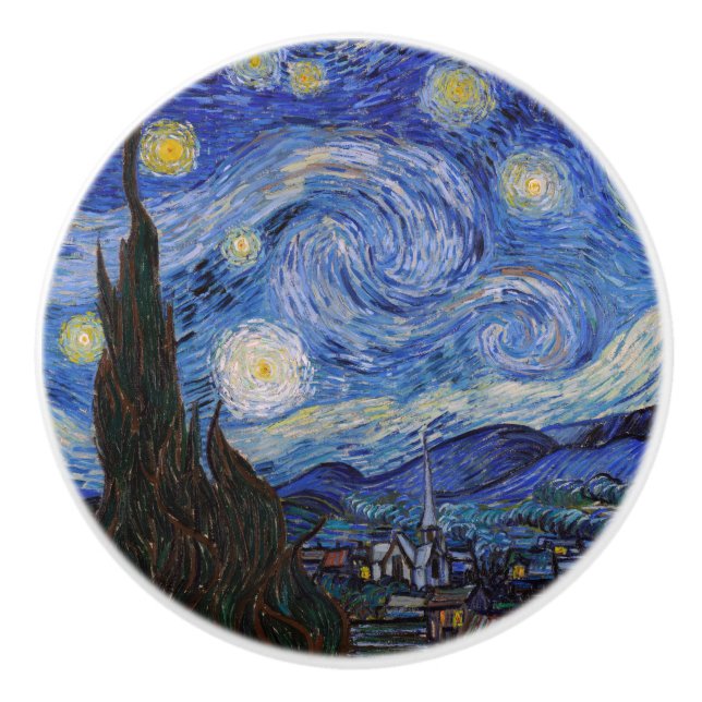 A Starry Night: Saint Remy av Vincent Van Gogh Knopp (Framsidan)