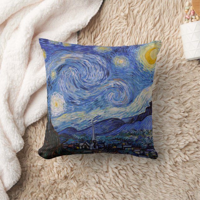 A Starry Night: Saint Remy av Vincent Van Gogh Kudde (Filt)