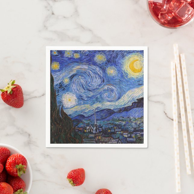 A Starry Night: Saint Remy av Vincent Van Gogh Pappersservett (Insitu)