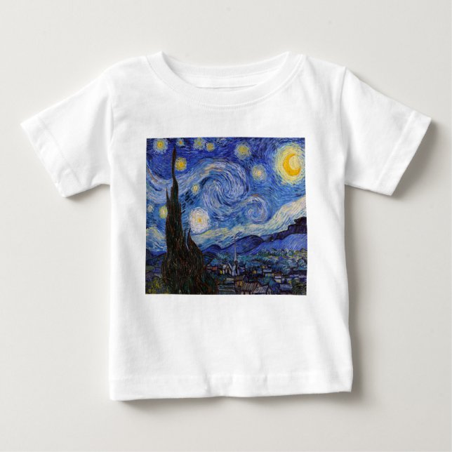 A Starry Night: Saint Remy av Vincent Van Gogh T Shirt (Framsida)
