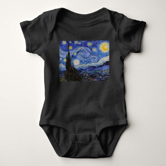 A Starry Night: Saint Remy av Vincent Van Gogh T Shirt (Framsida)