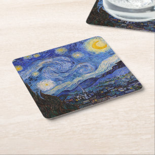 A Starry Night: Saint Remy av Vincent Van Gogh Underlägg Papper Kvadrat