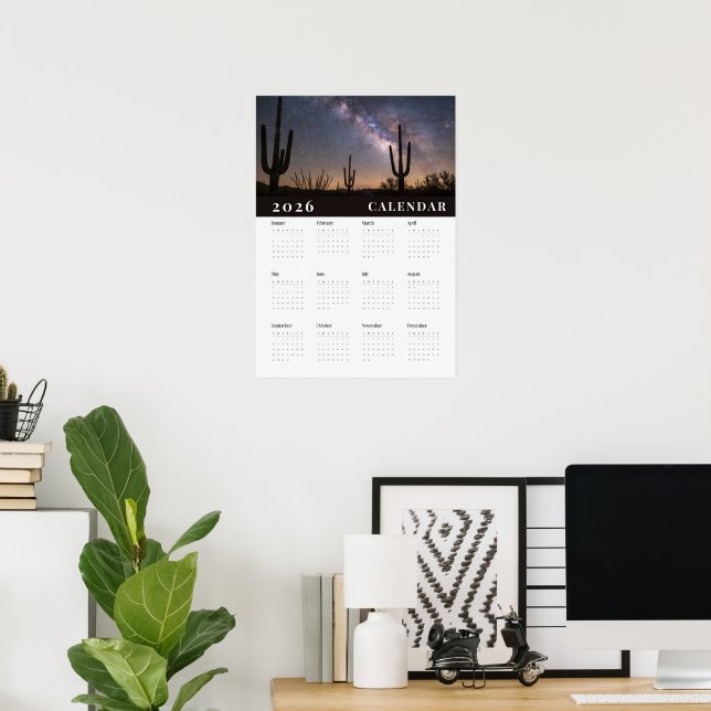  A starry night sky  photo 2026 white calender Poster (Hemmakontoret)