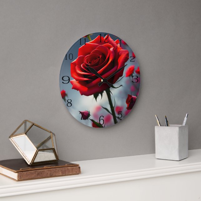 "A Stem in Bloom: Ruby Ro" Stor Klocka (Kontor)