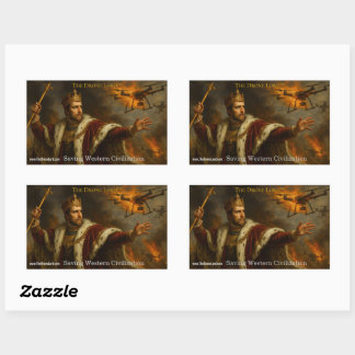 A sticker of The Drone Lord fighting Rektangulärt Klistermärke