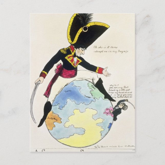 A Stoppage to a Stride over the Globe, 1803 Vykort (Framsida)