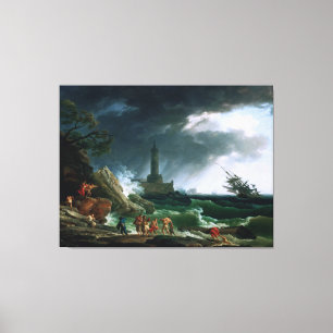 A Storm on a Mediterranean Kusten av Claude Joseph Canvastryck