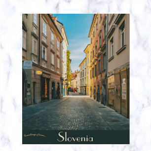 A Street i Ljubljana Slovenien Vykort