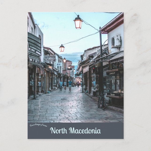 A Street i Skopje North Macedonia Vykort (Framsida)