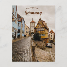 A Street in Rothenburg Tyskland Vykort