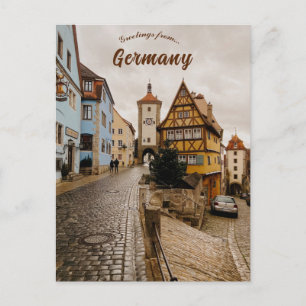 A Street in Rothenburg Tyskland Vykort
