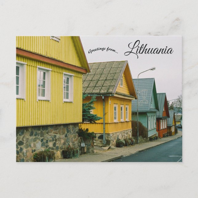 A Street in Trakai Litauen Postcard Vykort (Framsida)