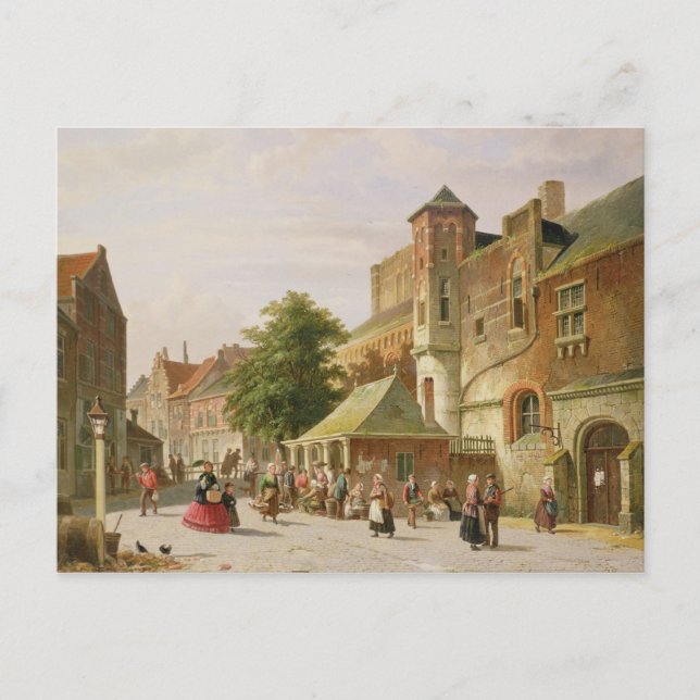 A Street Scene i Amsterdam Vykort (Framsida)