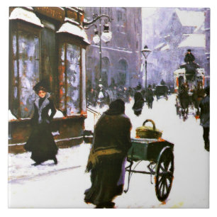 A Street Scene in Winter, Köpenhamn Kakelplatta