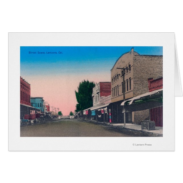 A Street SceneLemoore, CA Hälsningskort (Framsidan Horizontal)