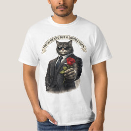 A Strong Heart Still Soft | Gentleman Cat with Ros T Shirt