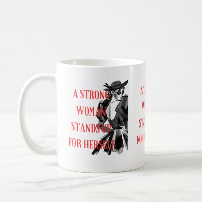 A Strong Woman Stands for Herself Mugg (Vänster)