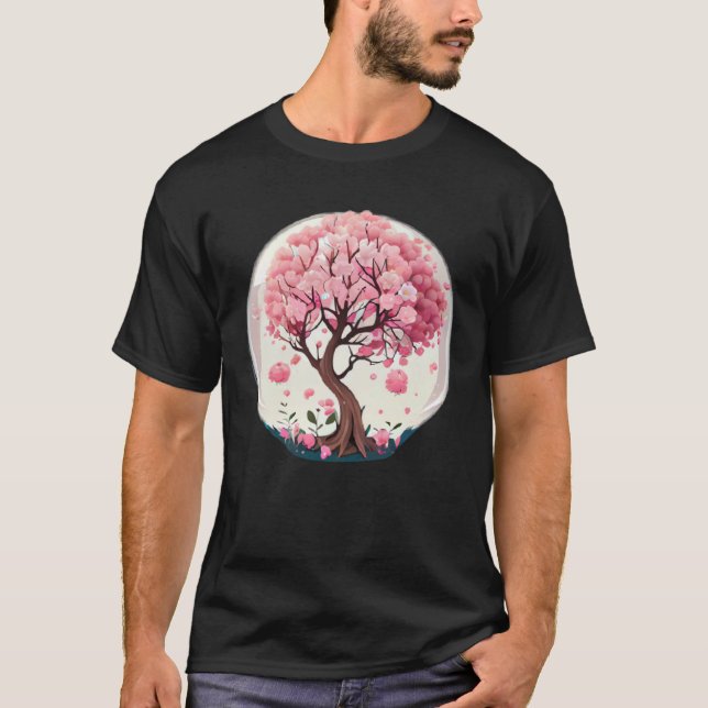 A Stunning and Unique Cherry Blossom Tree in a Glo T Shirt (Framsida)
