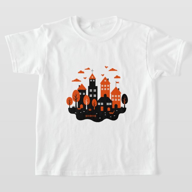 A stylish urban scene t shirt (Laydown)