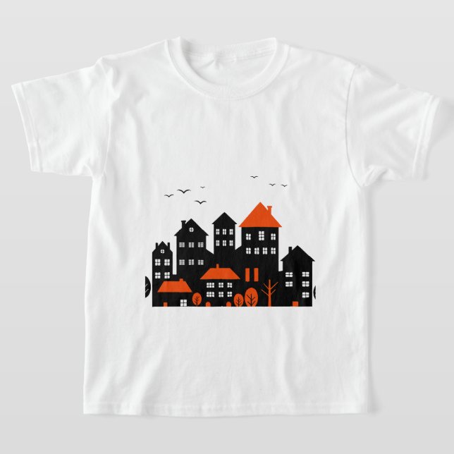 A stylish urban scene t shirt (Laydown)
