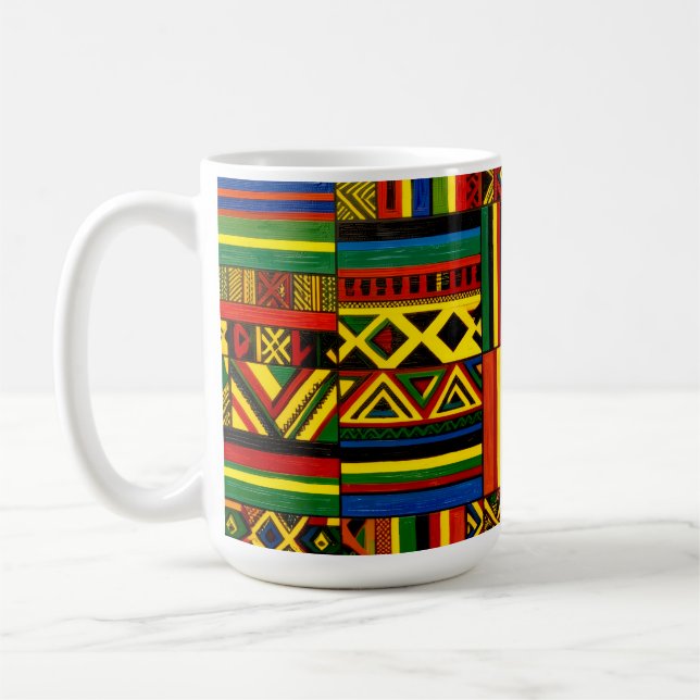 A stylized interpretation of "Kente" print Kaffemugg (Vänster)
