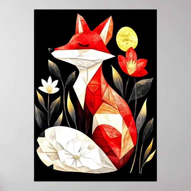 A stylized red fox with closed eyes poster (Framsidan)