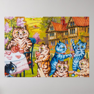 A Summer Tea Party av Louis Wain Poster