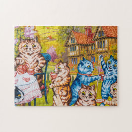 A Summer Tea Party av Louis Wain Pussel