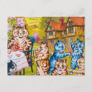 A Summer Tea Party av Louis Wain Vykort