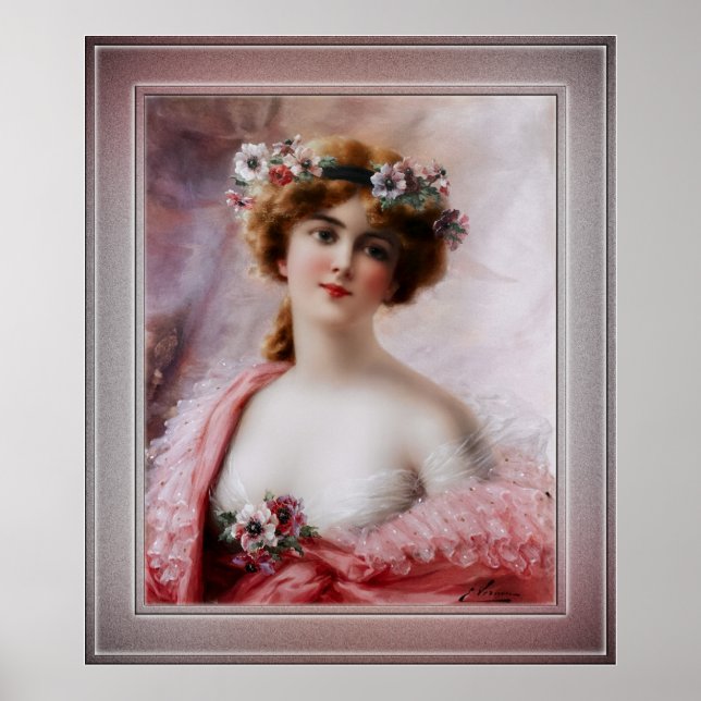 A Summertime Beauty av Emile Vernon Poster (Framsidan)