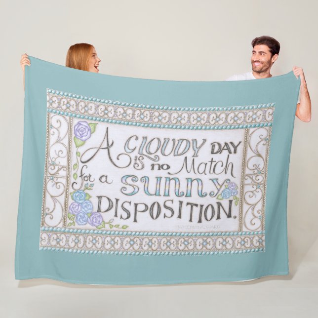 A Sunny Disposition Fleece Blanket (Sea Foam) (På plats)
