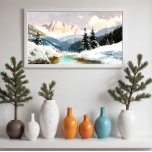 A Sunny Winter Day med en visning av Dolomiterna Poster<br><div class="desc">Ett vackert vinterlandskap som skildrar en sunnisvinter-dag med en bild av Dolomiterna är en målning av Toni Haller. Anpassa det här vinterkortet med dina egna uppgifter. Bakgrunden färg kan ändras eller tas bort. Om du vill göra ytterligare anpassningar klickar du på länken "Anpassa" och användor verktyg som är utformat för...</div>