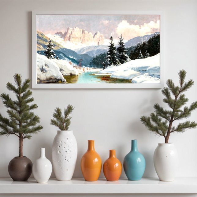 A Sunny Winter Day med en visning av Dolomiterna Poster (Skapare uppladdad)