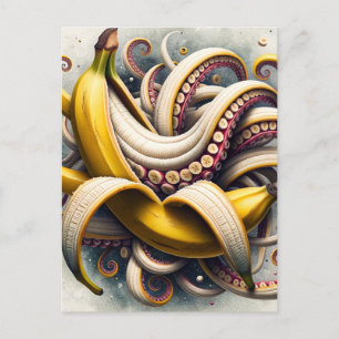 A Surreal Banana Octopus Vykort
