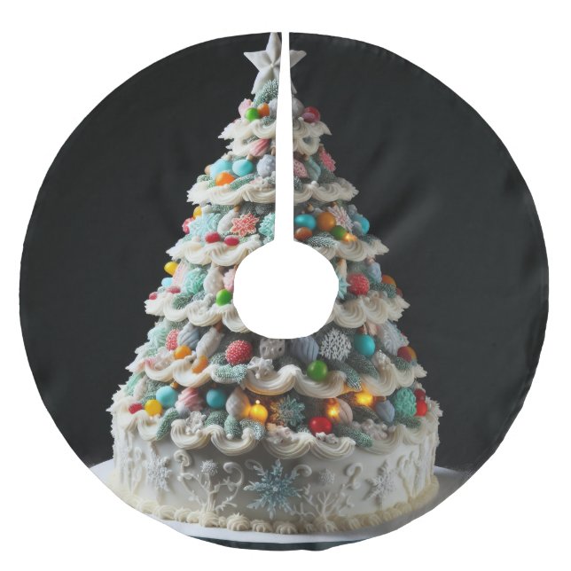 A Sweet Firande the Julgran Cake Julgransmatta Borstad Polyester (Framsidan)
