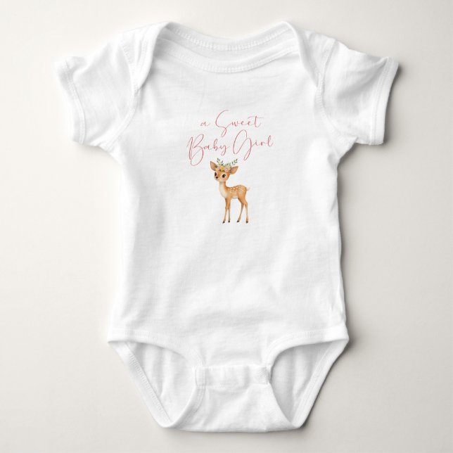 A Sweet Flicka Woodland Hjort T Shirt (Framsida)