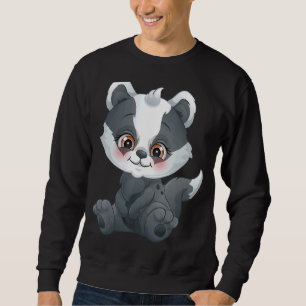 A Sweet Honeydach Badger Animal Forest Dweller Lång Ärmad Tröja