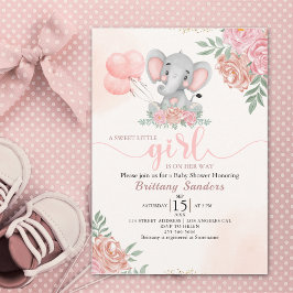 A Sweet Little Girl is on her Way Baby shower Inbjudningar