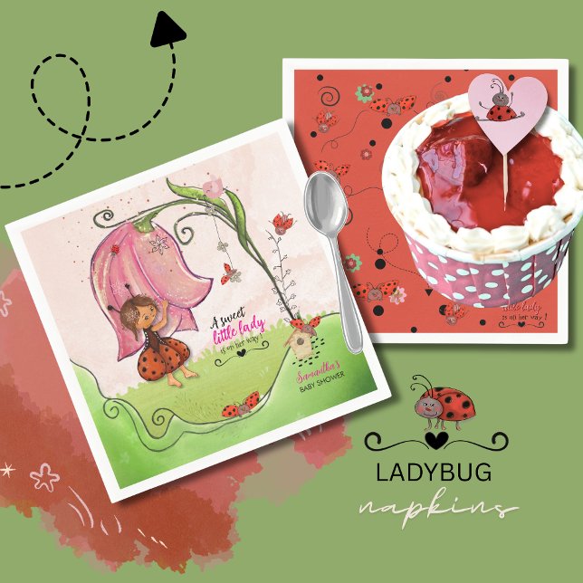 A Sweet Little Lady Ladybug Baby Shower Napkins Pappersservett (A Sweet Little Lady Ladybug Baby Shower Napkins)