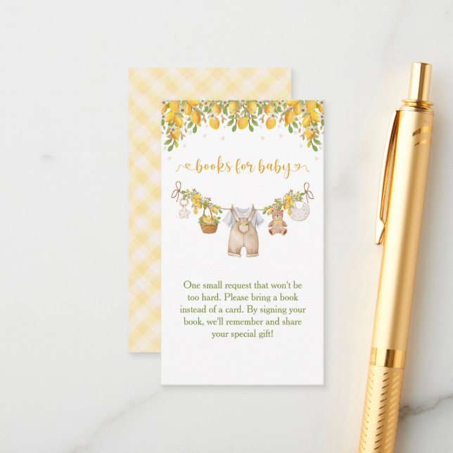 A Sweet Little One Lemon Citrus Baby Shower Tilläggskort (Fram/Back In Situ)