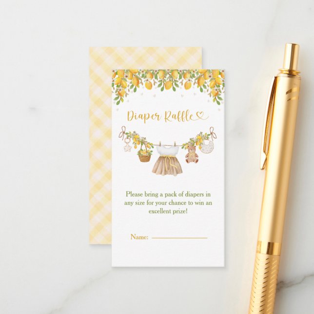 A Sweet Little One Lemon Citrus Baby Shower Tilläggskort (Fram/Back In Situ)