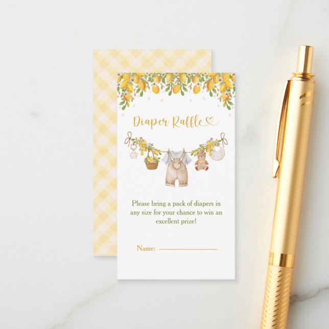 A Sweet Little One Lemon Citrus Baby Shower Tilläggskort (Fram/Back In Situ)