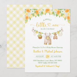A Sweet Little One Lemon Citrus Floral Baby Shower Inbjudningar