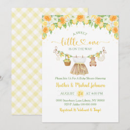 A Sweet Little One Lemon Citrus Floral Baby Shower Inbjudningar