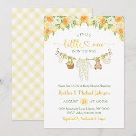 A Sweet Little One Lemon Citrus Floral Baby Shower Inbjudningar