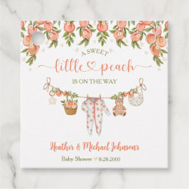 A Sweet Little Peach Clothesline Baby Shower Gåvor Etiketter