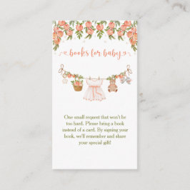 A Sweet Little Peach Clothesline Girl Baby Shower Tilläggskort