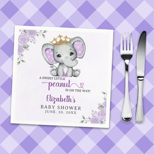 A Sweet Little Peanut is on the way Baby shower Pappersservett (Skapare uppladdad)