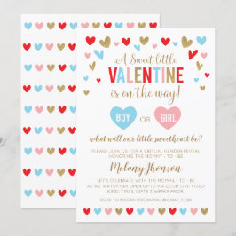 A Sweet little VALENTINE Gender Reveal Inbjudningar